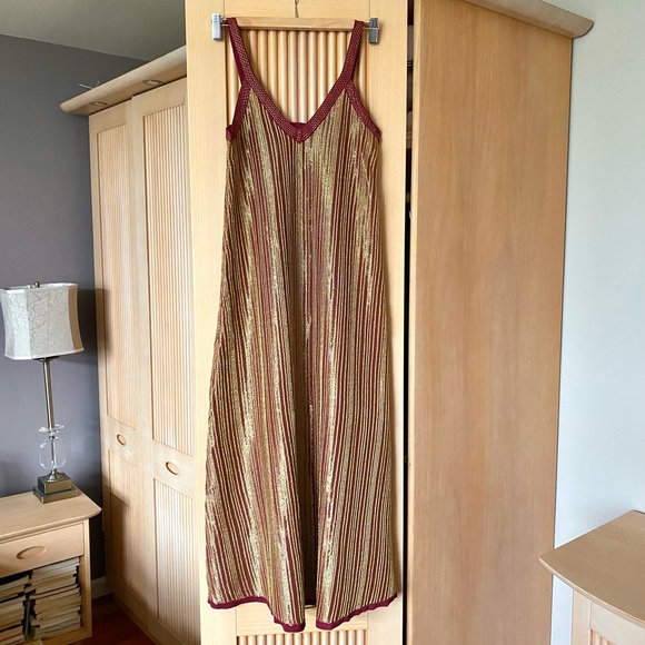 Zara gold metallic thread knit midi dress - Picture 7 of 14